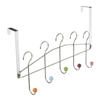 Nouveauté personnalisé point d'interrogation fil métallique 5 crochet coloré bouton porte cintre sur la porte crochet pour manteau serviette Robe sac