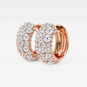 ต่างหูแบบห่วงประดับเพชรทรงกลม 2 กะรัต สำหรับผู้หญิง ดีไซน์หรูหรา ประกายระยิบระยับ เครื่องประดับชั้นดี สไตล์มินิมอล ของขวัญสุดหรู - Product Image 2
