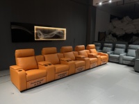 Europäischer Stil Modernes Massivholz Elektrisches Multifunktions-Sofa-Set für KTV Freizeitclub Heimkino Wohnzimmer