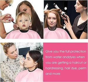 Cape de <span class=keywords><strong>Coiffeur</strong></span> Rose Courte Personnalisable avec Logo, Coupe Parapluie, pour Teinture Capillaire, Salon de Coiffure, Institut de Beauté et Maquillage - Product Image 4