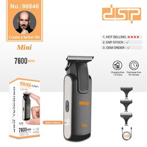Cortadora de pelo eléctrica DSP, cuchillas de acero inoxidable, longitud ajustable, uso profesional en salón, para recortar la barba y el cabello de los hombres - Product Image 4