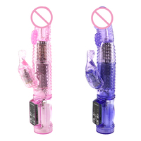 Dildo Rabbit Vibrator Masturbator G-Punkt 12 Geschwindigkeiten Vibration Dual-Motor Massagegerät Klitoris Rotationsstimulator Weibliches Sexspielzeug