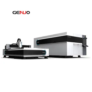 אספקת GENUO 1500W שולחן החלפת מתכת מתכת אוטומטית CNC סיבי לייזר מכונת חיתוך מחיר