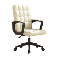 Chaise de bureau ergonomique en maille Chaise de bureau pivotante à dossier moyen Chaises de bureau à hauteur réglable avec accoudoirs fixes