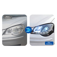 Feux de voiture pour VW Polo, projecteur de phare LED, lentille, 2006-2010, Vento, signal dynamique, phare DRL, accessoires automobiles
