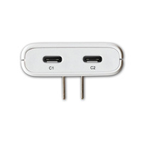 Chargeur USB C GaN 65W à 2 ports, chargeur mural USB C plat, charge rapide, prise pliable mince pour MacBook Air, iPad Pro, iPhone 17/16/15