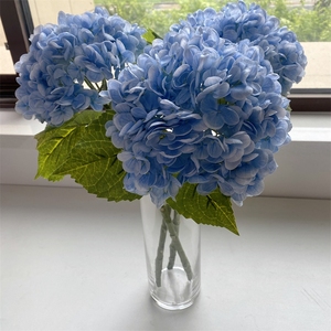 Di alta qualità <span class=keywords><strong>ortensia</strong></span> fiore artificiale in lattice fiori matrimonio grandi petali 196 vero tocco blu <span class=keywords><strong>ortensia</strong></span> per la decorazione domestica - Product Image 4