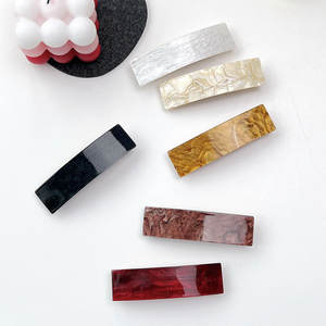 卸売売れ筋セルロースアセテートスクエア9cmスプリングクリップヘア女性カラフルなバレットヘアピンアクセサリー - Product Image 4