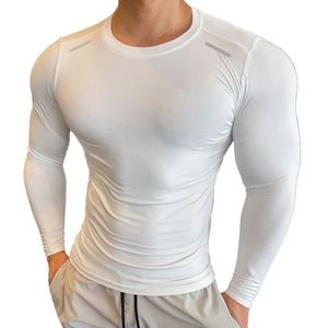 T-shirt de compression personnalisé à manches longues pour <span class=keywords><strong>homme</strong></span> en poly-spandex, anti-humidité, couche de base athlétique, coupe ajustée pour l'entraînement de basketball - Product Image 6