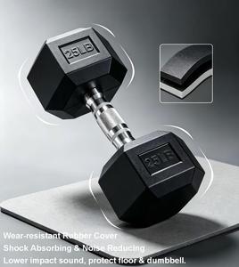 Haltères hexagonaux en caoutchouc pour l'entraînement, fournis par l'usine, à prix abordable - Product Image 2