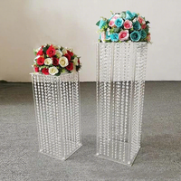 Support de fleurs en cristal acrylique, vase de centre de table pour mariage, présentoir en colonne pour la décoration de table de banquet et d'événements