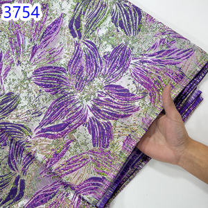 Tissu de dentelle africaine 2023 Tissu de dentelle brocart jacquard doré français de haute qualité pour robes de soirée élégantes nigérianes 3754 - Product Image 6
