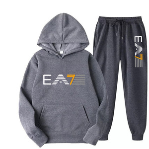 2024 nuova moda <span class=keywords><strong>felpa</strong></span> da uomo Casual <span class=keywords><strong>Set</strong></span> <span class=keywords><strong>tuta</strong></span> sportiva con collo con cappuccio ampia per l'inverno per le coppie - Product Image 2