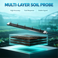 Capteur de sol solaire LoRaWAN personnalisé multi-profondeur IP68, transmetteur de température, d'humidité et de conductivité électrique pour la surveillance de la recherche écologique