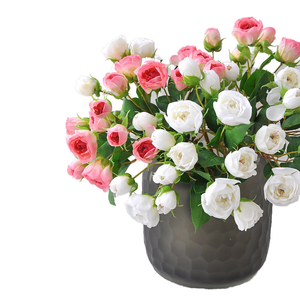 <span class=keywords><strong>Mini</strong></span>-rosiers artificiels en soie rose et <span class=keywords><strong>blanc</strong></span> pour bouquets de mariage et décorations de table de fête – Vente en gros - Product Image 1