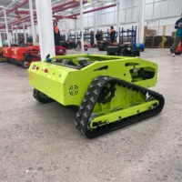 Tondeuse robot télécommandée 550 mm, largeur de coupe robuste, chenilles antidérapantes pour désherbage sur pentes et terrains en pente