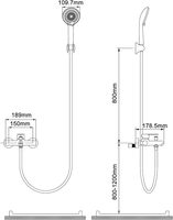 Keran Mandi dengan Pancuran Tangan, Keran Mixer Dinding Warna Hitam Doff, 2 Outlet Keran Mixer Tuas Tunggal dengan Pancuran Mandi
