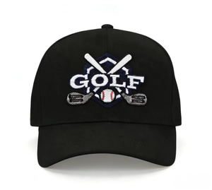 หมวกเบสบอลปักลาย Golf 2D แบบ 6 แผง ทรง Unisex สีเทา หมวกกีฬาลำลอง ดีไซน์โลโก้ด้านหน้า - Product Image 4