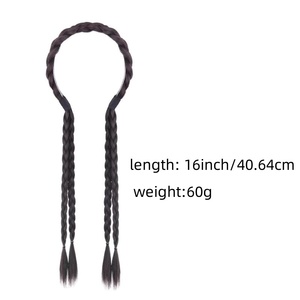 Nuove trecce sintetiche per capelli da <span class=keywords><strong>donna</strong></span> <span class=keywords><strong>lunghe</strong></span> alla moda estensioni realistiche per capelli in fibra asiatica fasce per capelli dal mento continentale - Product Image 2
