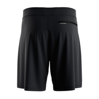 Shorts de surf pour homme, extensibles dans 4 directions, taille ajustable avec cordon de serrage, blocs de couleur noir et vert sarcelle, ourlet et poches zippées