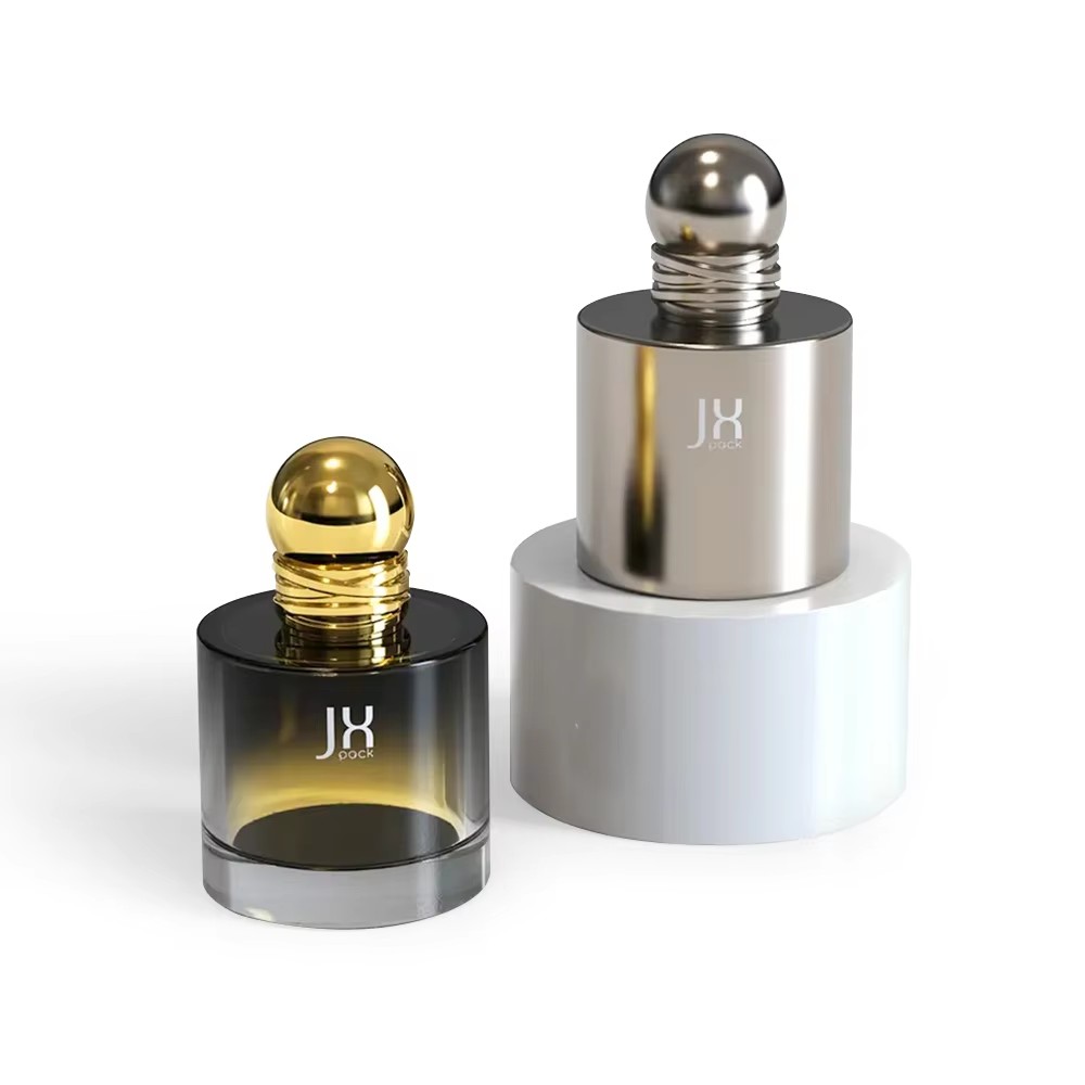 Bottiglia di profumo con coperchio circolare irregolare