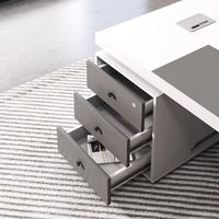 Escritorio Ergonómico de Madera para Supervisor/Jefe con Silla, Combinación Libre, Diseño Moderno para Uso Comercial en Oficinas