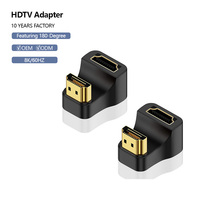 Adaptador en Forma de U de 180 Grados 8K HDTV 2.1, Adaptador HDTV Macho a Hembra de 48 Gbps con Indicador LED para Laptop, HDTV, PS5