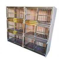Cage d'élevage de pigeons pliable en acier inoxydable galvanisé avec plateaux métalliques pour pigeonnier de course