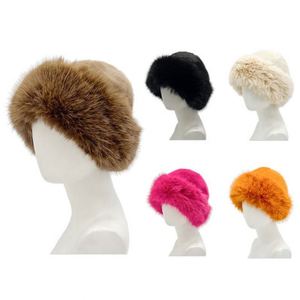 Sombrero de Pescador de Piel Sintética Cálido y a la Moda, en Oferta, Colorido, Grueso para Invierno, de Color Sólido y Felpa - Product Image 1