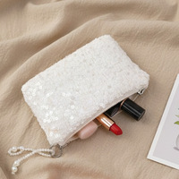 Porte-monnaie multifonctionnel personnalisé avec logo, fermeture éclair, petite capacité, pour filles, sac à paillettes portable