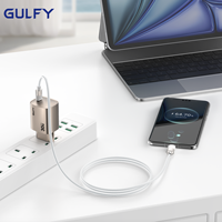 GULFY Câble de charge rapide PD 60W, cordon transparent USB-C à USB-C pour ordinateur portable et téléphone.