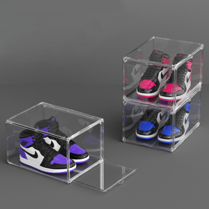 Caja de plástico transparente para zapatillas, organizador de cajas de zapatos, caja contenedora de zapatos - Product Image 4