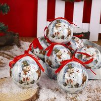 Ensemble de boules décoratives imprimées sur le thème de l'arbre, boîte cadeau, décoration de scène de Noël, pendentifs décoratifs