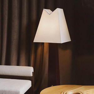 Floor <b>Lamp</b> 150cm White Lampshade Walnut Wood Base LED Warm Light Changeable Color For Living Room Bedroom <b>Study</b> Tea Room - Product Image 1