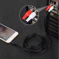 Haute qualité DC3.5 Aux 2 RCA câble Audio mâle bas prix PVC veste tresse fil blindé pour DVD Media TV/AV câble connexion
