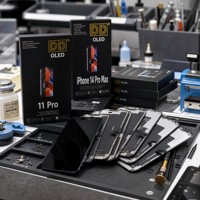 Rakitan Layar OLED FHD Fleksibel DD untuk iPhone 11 12 13 14 15 Pro Max 100% Teruji Tanpa Piksel Mati Modul Layar Sentuh
