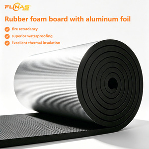 Rouleau <span class=keywords><strong>d</strong></span>'<span class=keywords><strong>isolation</strong></span> thermique et acoustique en mousse de caoutchouc avec feuille <span class=keywords><strong>d</strong></span>'aluminium FUNAS 30 mm pour murs et toitures extérieurs de bâtiments, 5 m de long - Product Image 1