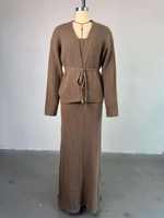 Ensemble décontracté automne-hiver pour femme, pull et robe en tricot à bretelles, 2 pièces