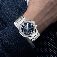 Montre mécanique multifonctionnelle de luxe en acier inoxydable 316L personnalisée OEM pour homme avec mouvement Hangzhou, résistance à l'eau 5ATM