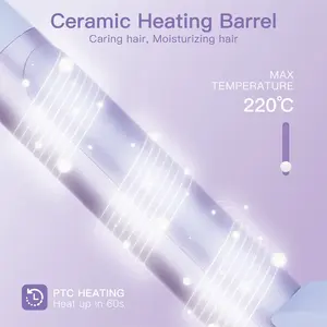 Ferro Arricciacapelli Automatico Professionale con Display LCD, Temperatura Regolabile, Ceramica PTC, Rotazione Automatica da 28mm - Product Image 2