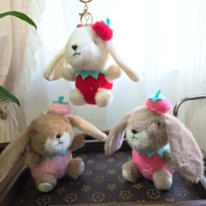 Llavero Colgante de Peluche de Conejo de Orejas Largas de Dibujos Animados Personalizable, de Algodón PP, para Decoración de Bolsos y Muñecas, Pequeño para Parejas - Product Image 1