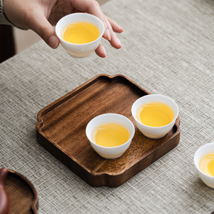 Bandeja de Té China Minimalista Apilable de Madera Maciza Resistente para Exteriores y Mesa Pequeña con Soporte para <span class=keywords><strong>Tetera</strong></span>, Tapete para Aperitivos y <span class=keywords><strong>Plato</strong></span> para Fiestas - Product Image 4