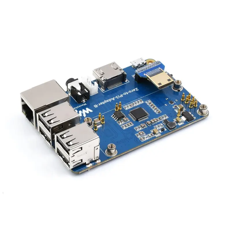 Waves hare Raspberry Pi Zero 2W bis 3B Adapter Alternative Lösung für Raspberry Pi 3 Modell B/B Onboard 4-Kanal-USB-Anschlüsse