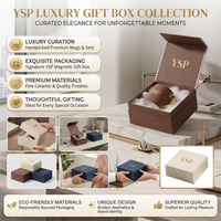 Boîte cadeau rigide de luxe personnalisée avec insert en fourrure/plume pour tasse en céramique haut de gamme et emballage boutique haut de gamme