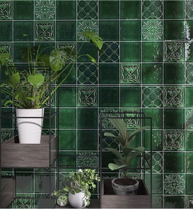 Piastrelle Quadrate <span class=keywords><strong>Piccole</strong></span> Verde Stellato Fatte a Mano, Stile Retrò per Bagno, Cucina, Ristorante e Bar - Product Image 3