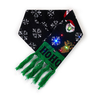 Écharpe de tête de renne de Noël pour enfants, motif dessin animé, lumières LED colorées, jacquard, écologique, hiver, Noël, Nouvel An, vente chaude