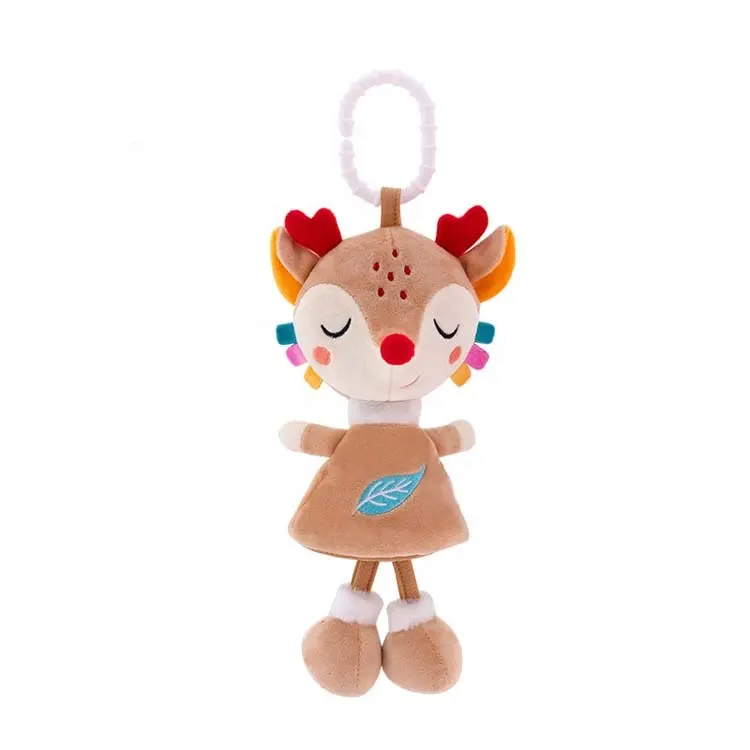 Bé Rattle Fox FAWN Thỏ Gấu trúc động vật bé mềm sang trọng Lyre treo Rattle đồ chơi