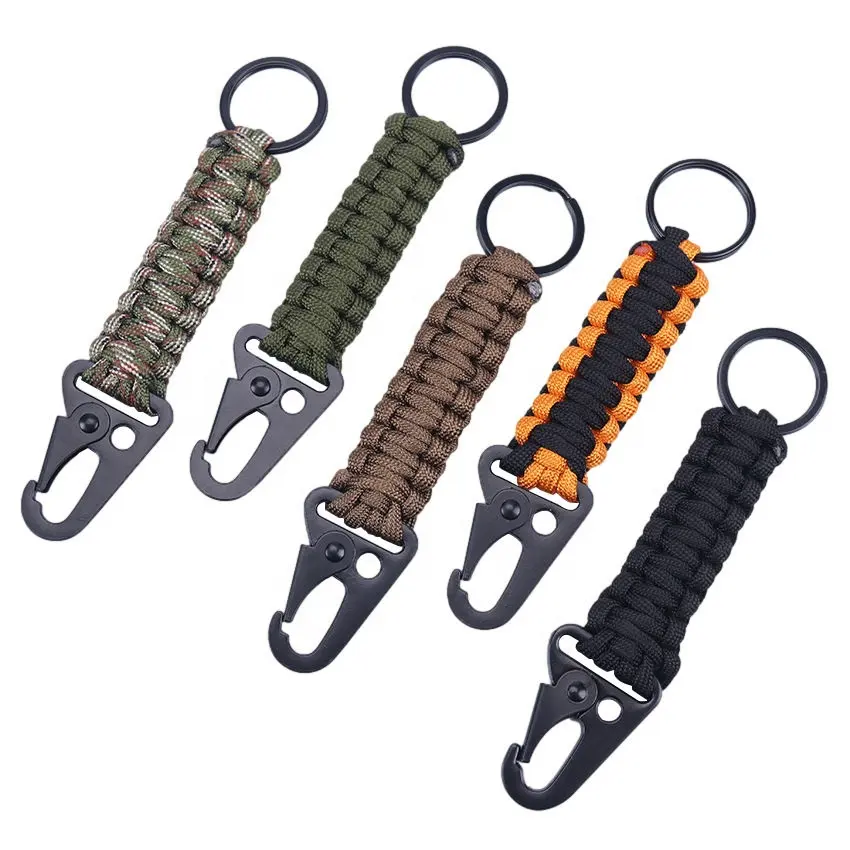 Groothandel Tactische Karabijnhaak Paraplu Touw Sleutelhanger Outdoor Camping Klimmen Survival Tool Adelaar Snavel Gesp Haak