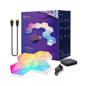 RGB Hexagonal LED <b>Light</b> TV Backlight Sync Box for Living Room ABS Material Remote and App <b>Control</b> Mode - Product Image 5