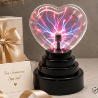 Lampe sphérique LED à arc électrique en verre, design cœur, 2700K, blanc chaud doux, taille moyenne, pour chambre d'enfant, bureau, DC 6V, vente en gros